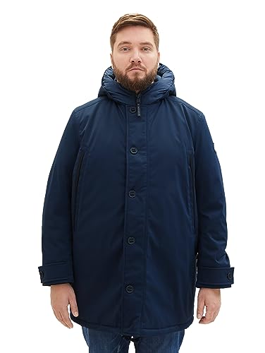 TOM TAILOR Herren 1039931 Casual Winterparka mit Kapuze, 10668-sky Captain Blue, 5XL von TOM TAILOR