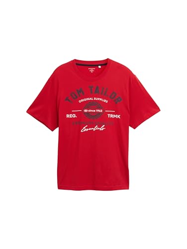 TOM TAILOR Herren 1039944 T-Shirt, 12830-Samba Red, 3XL von TOM TAILOR