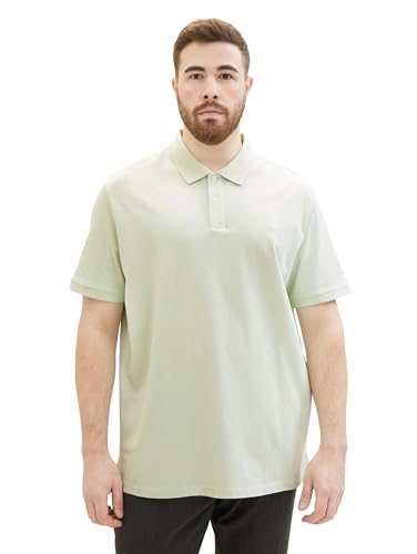 TOM TAILOR Herren Plussize Basic Piqué Poloshirt, 35169 - Tender Sea Green, 5XL von TOM TAILOR