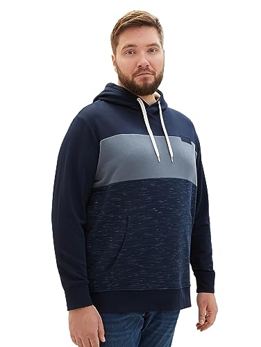 TOM TAILOR Herren 1039951 Klassische Reißverschlussjacke mit Kapuze, 32438-navy Soft Spacedye, 5XL von TOM TAILOR