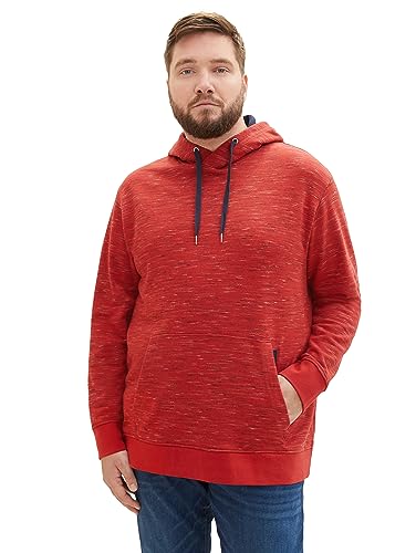 TOM TAILOR Herren 1039952 Basic Hoodie Optik, 32436-velvet red Soft Spacedye, 4XL von TOM TAILOR