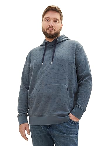 TOM TAILOR Herren 1039952 Basic Hoodie Optik, 32437-dusty Dark Teal Spacedye, 3XL von TOM TAILOR