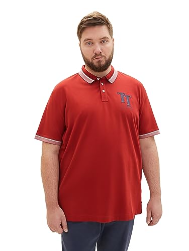 TOM TAILOR Herren 1039963 Basic Poloshirt mit Logo-Print, 14302-velvet red, 4XL von TOM TAILOR