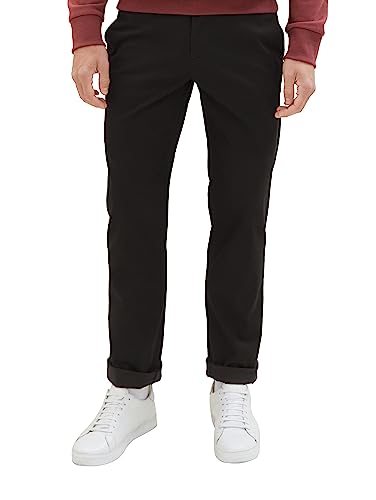 TOM TAILOR Herren 1040063 Travis Regular Fit Chino Hose aus Baumwolle, 34438-black Zig zag minimal, 33/36 von TOM TAILOR