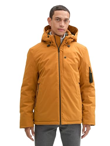TOM TAILOR Herren 1042206 Gefütterte Jacke mit Abnehmbarer Kapuze, 10821-Peanut Butter Brown, L von TOM TAILOR