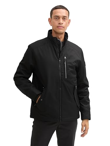 TOM TAILOR Herren 1042476 Gepolsterte Jacke mit Stehkragen, 29999-Black, XL von TOM TAILOR