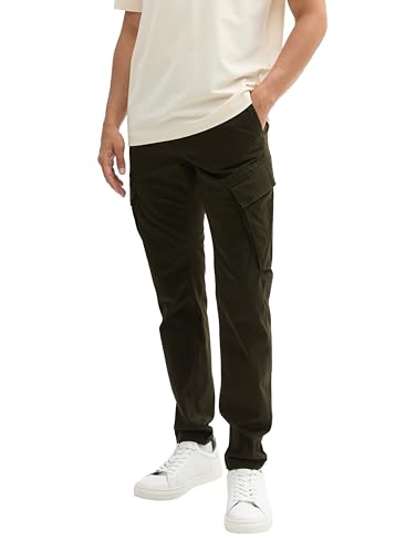 TOM TAILOR Herren 1042567 Tapered Cargo Hose, 11172-Dark Rosin Green, L von TOM TAILOR