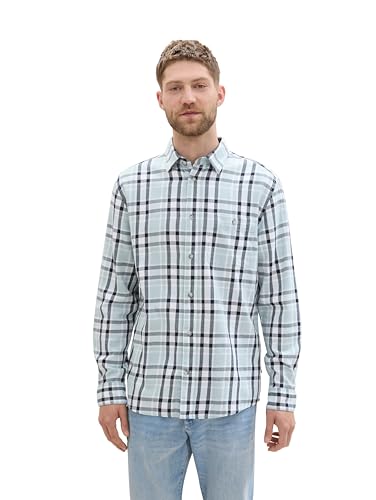 TOM TAILOR Herren 1042645 Regular Fit Hemd mit Karomuster, 35996-Blue Dusty Mint Twill Check, L TOM TAILOR Herren 1042645 Regular Fit Hemd mit Karomuster, 35996-Blue Dusty Mint Twill Check, L von TOM TAILOR