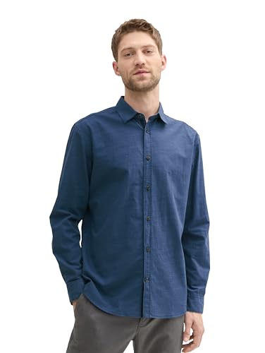 TOM TAILOR Herren 1042650 Regular Fit Hemd mit Struktur, 36021-Navy Dark Irregular Structure, L TOM TAILOR Herren 1042650 Regular Fit Hemd mit Struktur, 36021-Navy Dark Irregular Structure, L von TOM TAILOR
