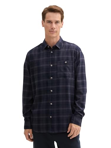 TOM TAILOR Herren 1042660 Regular Fit Hemd mit Karomuster, 36006-Navy Tonal Check, XXL TOM TAILOR Herren 1042660 Regular Fit Hemd mit Karomuster, 36006-Navy Tonal Check, XXL von TOM TAILOR