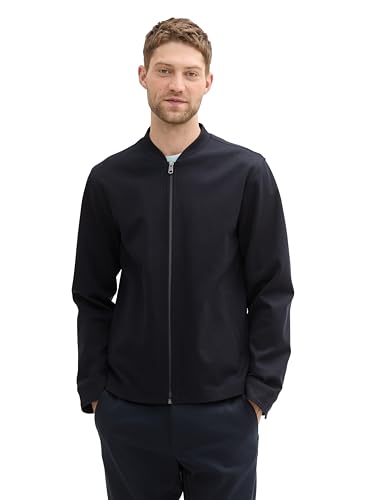 TOM TAILOR Herren Piqué Sakko in Bomber-Style, 10668 - Sky Captain Blue, L von TOM TAILOR