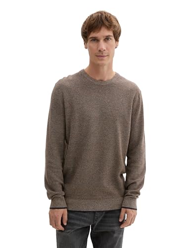 TOM TAILOR Herren 1043243 Basic Pullover mit Rundhalsausschnitt, 36090-Blue Orange Multicolor, Large von TOM TAILOR