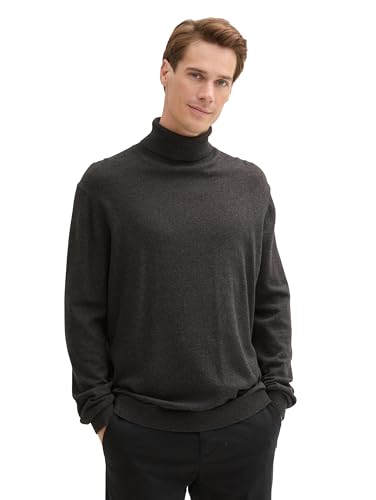 TOM TAILOR Herren 1043267 Basic Rollkragenpullover mit Kaschmir, 10617-Black Grey Melange, XX-Large von TOM TAILOR