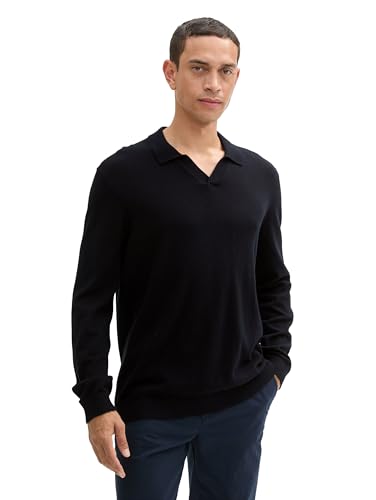 TOM TAILOR Herren 1043269 Strickpullover mit Kaschmir-Anteil, 29999-Black, Large von TOM TAILOR