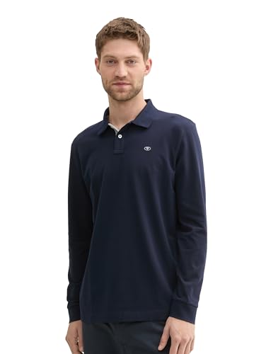 TOM TAILOR Herren 1043278 Longsleeve Basic Piqué Poloshirt, 10668-Sky Captain Blue, Small TOM TAILOR Herren 1043278 Longsleeve Basic Piqué Poloshirt, 10668-Sky Captain Blue, Small von TOM TAILOR