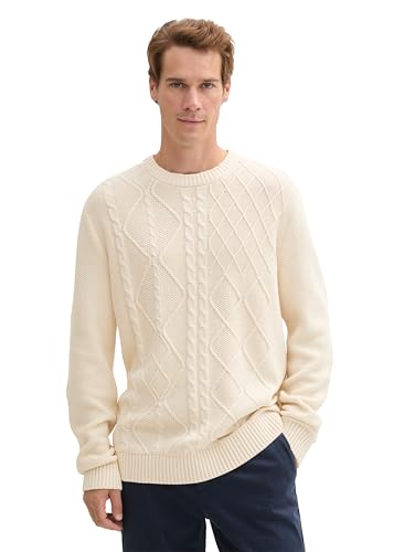 TOM TAILOR Herren 1043343 Basic Pullover mit Struktur, 27469-Smooth Light Sand, X-Large TOM TAILOR Herren 1043343 Basic Pullover mit Struktur, 27469-Smooth Light Sand, X-Large von TOM TAILOR