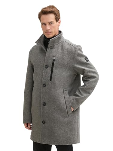 TOM TAILOR Herren 1043708 Wollmantel mit Knopfleiste, 36084-Steel Grey Wool Twill, XXL TOM TAILOR Herren 1043708 Wollmantel mit Knopfleiste, 36084-Steel Grey Wool Twill, XXL von TOM TAILOR