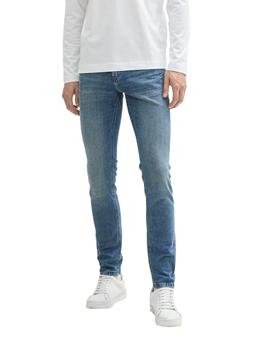 TOM TAILOR Herren 1044861 Troy Slim Fit Jeans mit Stretch, 10113-Clean Mid Stone Blue Denim, 29W x 30L von TOM TAILOR