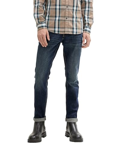 TOM TAILOR Herren 1044861 Troy Slim Fit Jeans mit Stretch, 10127-Tinted Blue Denim, 30W x 32L von TOM TAILOR