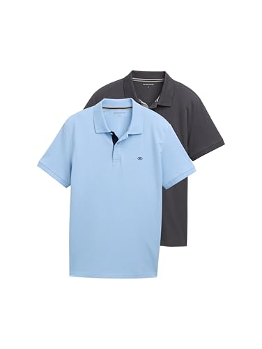 TOM TAILOR Herren 1044879 Poloshirt, 32245 - Washed Out Middle Blue, S EU von TOM TAILOR