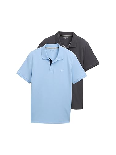 TOM TAILOR Herren 1044879 Poloshirt, 32245 - Washed Out Middle Blue, XXL EU von TOM TAILOR