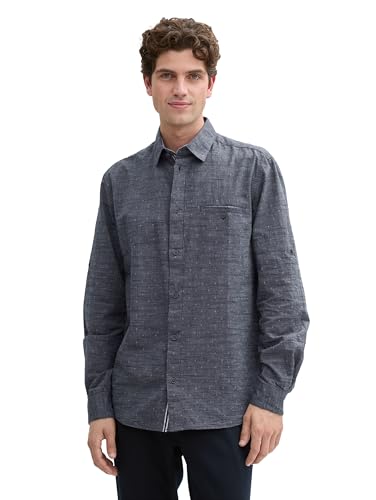 TOM TAILOR Herren 1045075 Hemd, 31318 - Navy White Fil A Fil Dobby, XXL EU von TOM TAILOR