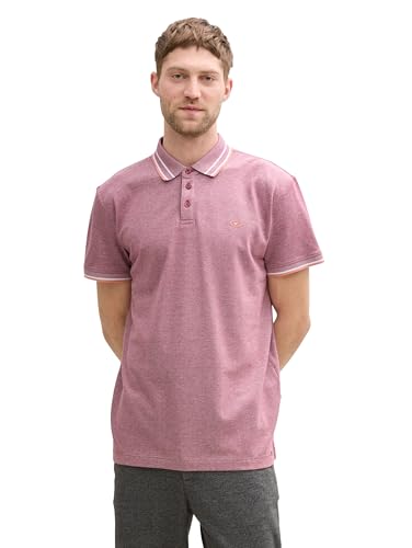 TOM TAILOR Herren 1045629 Poloshirt, 37559 - Deep Red Two Tone, L EU von TOM TAILOR
