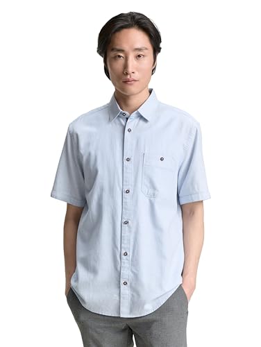 TOM TAILOR Herren 1046074 Hemd, 37890-Powder Blue Zigzag Structure, M TOM TAILOR Herren 1046074 Hemd, 37890-Powder Blue Zigzag Structure, M von TOM TAILOR