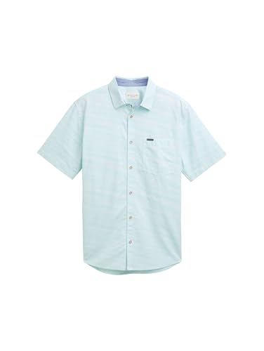 TOM TAILOR Herren 1046087 Hemd, 37980 - Green Irregular Structure, M EU von TOM TAILOR