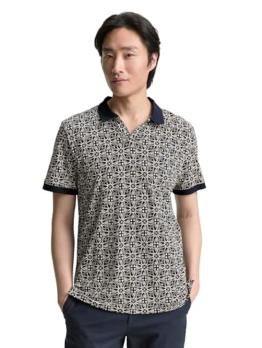 TOM TAILOR Herren 1046776 Poloshirt, 37936-Navy Mosaic Design, XL von TOM TAILOR