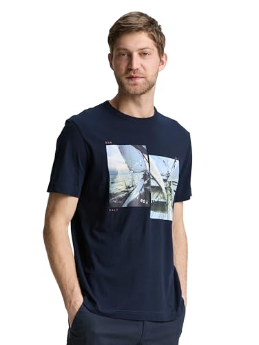 TOM TAILOR Herren 1046791 T-Shirt, 10668 - Sky Captain Blue, XS EU TOM TAILOR Herren 1046791 T-Shirt, 10668 - Sky Captain Blue, XS EU von TOM TAILOR