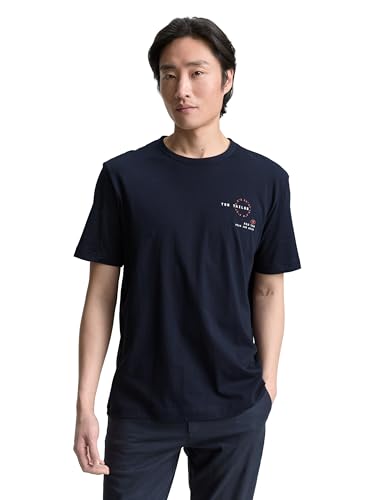 TOM TAILOR Herren 1046794 T-Shirt, 10668-Sky Captain Blue, XS TOM TAILOR Herren 1046794 T-Shirt, 10668-Sky Captain Blue, XS von TOM TAILOR