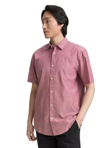 TOM TAILOR Herren 1047322 Hemd, 38457-Deep Red Chambray, L von TOM TAILOR