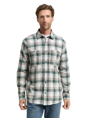 TOM TAILOR Herren 1047337 Hemd, 38515-Off White Multicolor Check, 3XL von TOM TAILOR