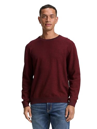 TOM TAILOR Herren 1047570 Pullover, 38771-Samba Red Navy Twotone, XL von TOM TAILOR