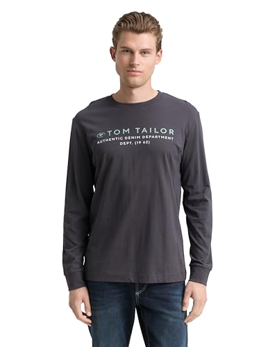 TOM TAILOR Herren 1047769 Longsleeve T-Shirt, 10899-Tarmac Grey, XS TOM TAILOR Herren 1047769 Longsleeve T-Shirt, 10899-Tarmac Grey, XS von TOM TAILOR