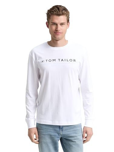TOM TAILOR Herren 1047769 Longsleeve T-Shirt, 20000-White, L von TOM TAILOR