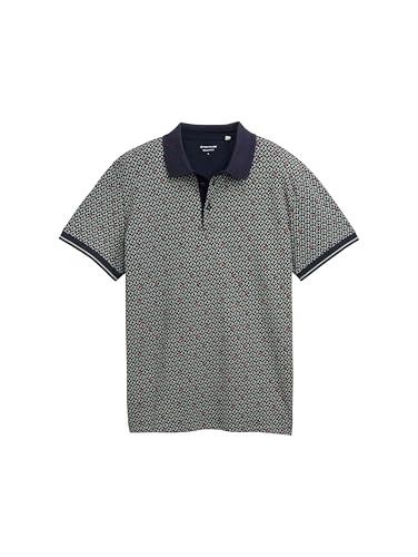 TOM TAILOR Herren 1047770 Poloshirt, 38443-Navy Green Minimal Design, L von TOM TAILOR