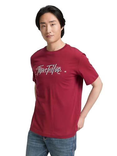 TOM TAILOR Herren 1047773 T-Shirt, 35930-Deep Red, XXL von TOM TAILOR