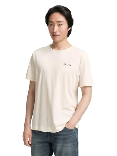 TOM TAILOR Herren 1047774 T-Shirt, 10348-Gardenia White, XS von TOM TAILOR