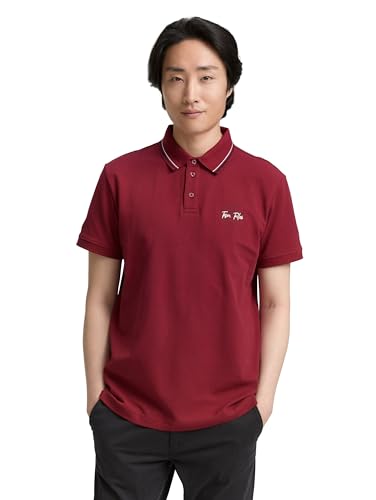 TOM TAILOR Herren 1047782 Poloshirt, 35930-Deep Red, L von TOM TAILOR