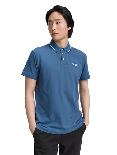 TOM TAILOR Herren 1047782 Poloshirt, 38224-Real Teal Blue, XXL von TOM TAILOR