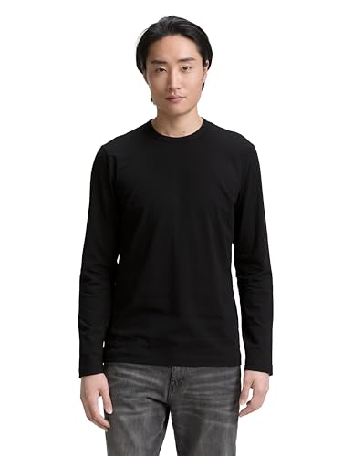 TOM TAILOR Herren 1047811 Longsleeve T-Shirt, 29999-Black, XL von TOM TAILOR