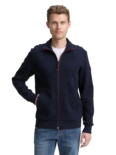 TOM TAILOR Herren 1047829 Sweatjacke, 10668-Sky Captain Blue, XXL von TOM TAILOR