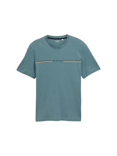 TOM TAILOR Herren 1048093 T-Shirt, 30105-Deep Bluish Green, XS von TOM TAILOR