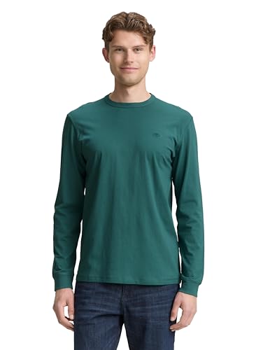 TOM TAILOR Herren 1048902 Longsleeve T-Shirt, 14171-Jasper Green, M von TOM TAILOR