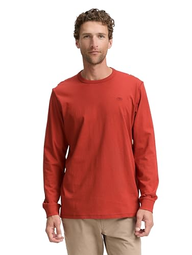 TOM TAILOR Herren 1048902 Longsleeve T-Shirt, 14302-Velvet Red, XL von TOM TAILOR