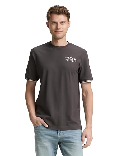 TOM TAILOR Herren 1049332 T-Shirt, 10899-Tarmac Grey, XS TOM TAILOR Herren 1049332 T-Shirt, 10899-Tarmac Grey, XS von TOM TAILOR