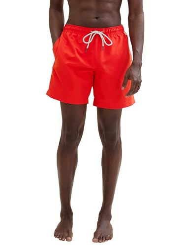 TOM TAILOR Herren Basic Badeshorts, Basic Red, L von TOM TAILOR