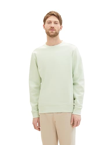 TOM TAILOR Herren Basic Crewneck Sweatshirt, 35169 - Tender Sea Green, L von TOM TAILOR